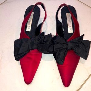 Olivia Rose Tal Red heels with black bow. Used but Great condition!Size …